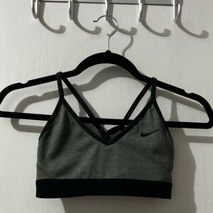 Nike Women's Charcoal and Black Sports Bra